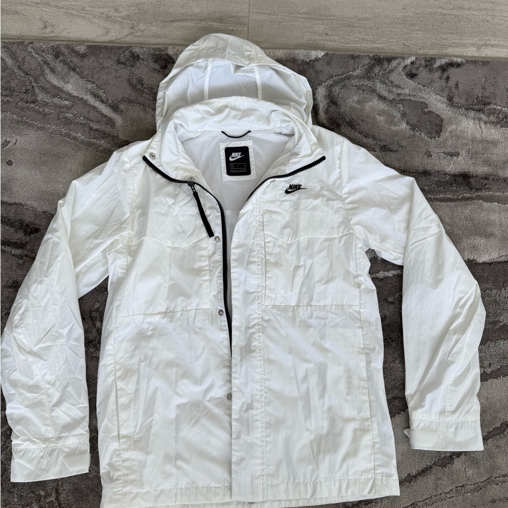 Nike White Windbreaker Jacket